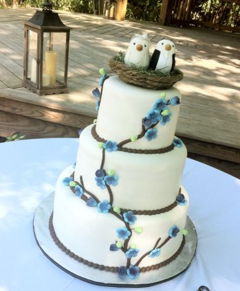 Birds nest, branches & flowers wedding cake in Destin, FL